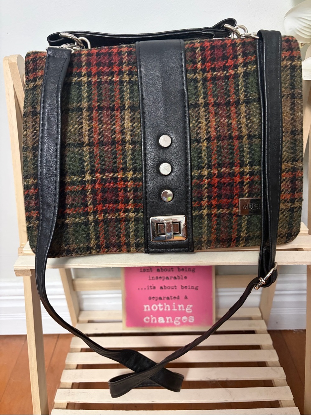 Mucros Weavers Fiona Style Irish Tweed Handbag Made in Ireland Adjustable Strap